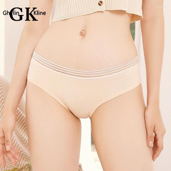 Bragas de mujer marca GK diseño Simple de moda femenina calado endeble calzoncillos de Color sólido para damas lencería cómoda