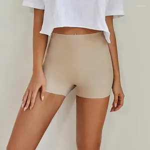 Bragas de seda de hielo para mujer, pantalones cortos de seguridad sin costuras para Abdomen, cintura alta, ropa moldeadora de cuerpo no rizado, pantalones cortos moldeadores de vientre 2024