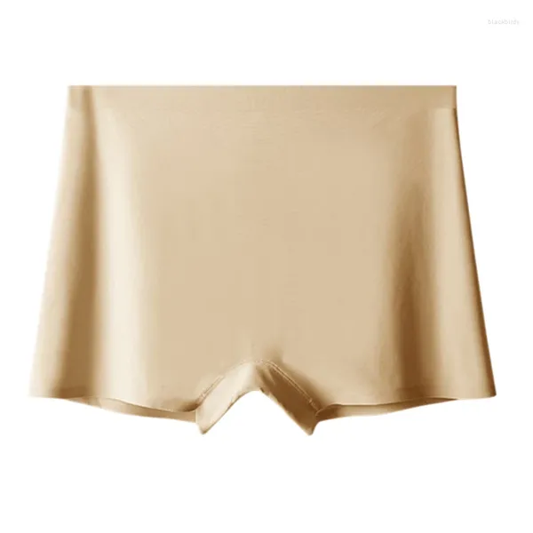 Boxer Invisible en soie glacée pour femme, sous-vêtement de sécurité Anti-exposition, taille moyenne, doux et respirant, entrejambe en coton