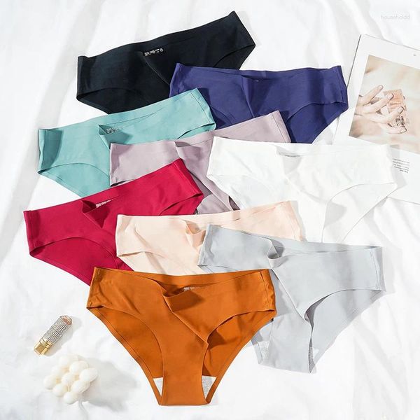 Sous-vêtements pour femmes, couleur unie, sans couture, absorbant la sueur, confortables, doux, respirants, slips féminins respectueux de la peau