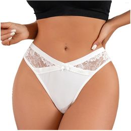 Briefes en dentelle de culotte de femmes purs en coton pur entrejambe à bowknot de bownot