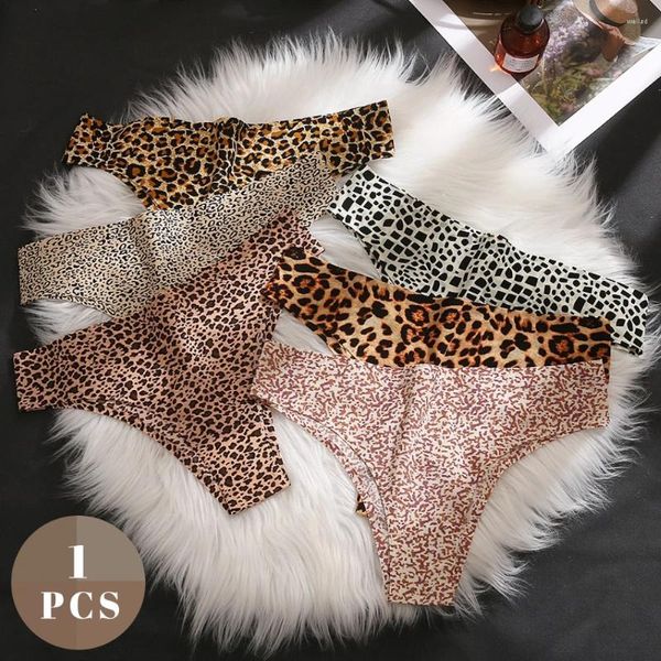 Bragas de mujeres leopardo brasileño sexy ropa interior de hielo tanga para mujeres damas bikini de piel suave cómoda 2024