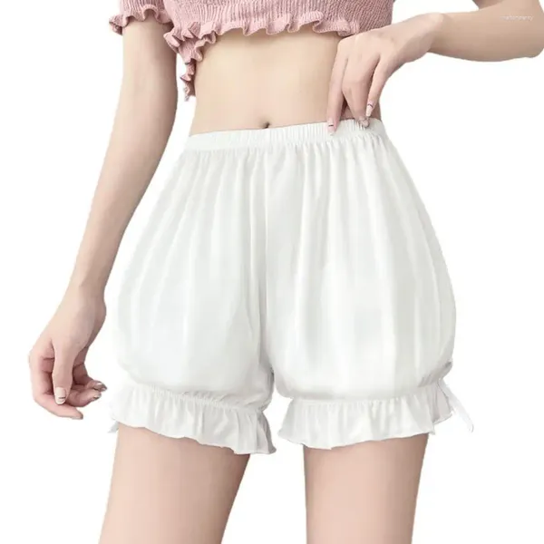 Culotte de sécurité légère pour femmes, short élégant, taille haute, poignets à volants avec forme de lanterne citrouille, fond ample pour A