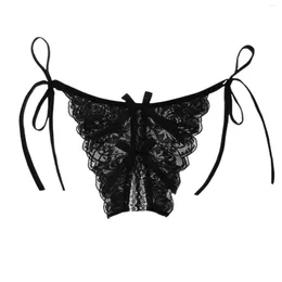 Brasas de mujeres Lencería Sexy Fun Butterfly Strap Underwear con pantalones de malla de malla abierta Tapeada Cintura baja transparente