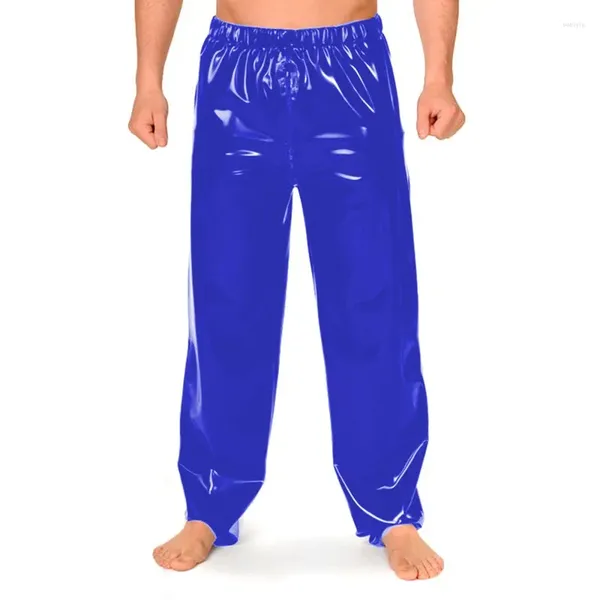 Pantoues de la culotte pour hommes club haut taille hauteur brillant pvc en cuir zipper entretoises entre le latex de latex