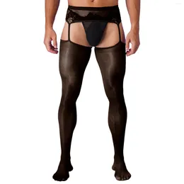 Panties pour femmes hommes Sissy Sexy découpe entrejambe sans collants en dentelle florale