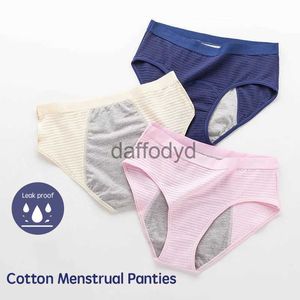 Culottes pour femmes Culottes menstruelles Culottes en coton pour femmes allongent et élargissent trois couches de protection culottes menstruelles respirantes taille haute 240319
