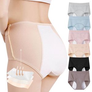 Culotte menstruelle pour femmes, maillot de bain physiologique, anti-fuite, 4 couches, sous-vêtements à haut débit, en coton pour femmes