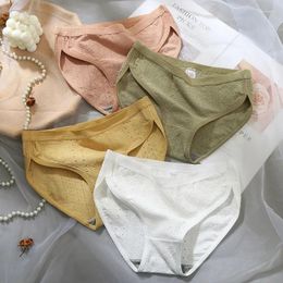 Culotte originale de couleur Pure pour femmes, sous-vêtements simples et mignons de dessin animé pour dames, confortables et respirants