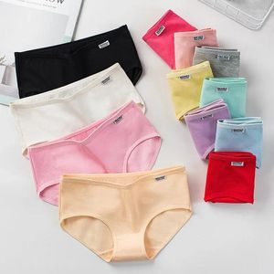 Bragas de mujer, ropa interior de algodón de talla grande, calzoncillos para niñas, lencería de Color sólido, pantalones cortos, ropa interior cómoda para mujer