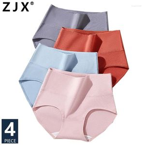 Culotte Femme Plus Taille M-3XL 4pcs taille haute coton femmes corps corset respirant culotte dames slips solide lingerie féminine