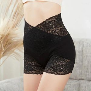 Culottes pour femmes Pantalons courts de sécurité Femmes Sous-vêtements sans couture Sexy Short en dentelle avec taille haute Shorty Coton