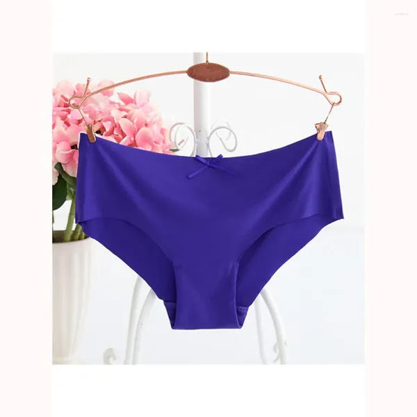 Culotte femme sans couture glace soie sous-vêtements féminins style mince femmes sexy ajustement respirant triangle slips taille rose moyen