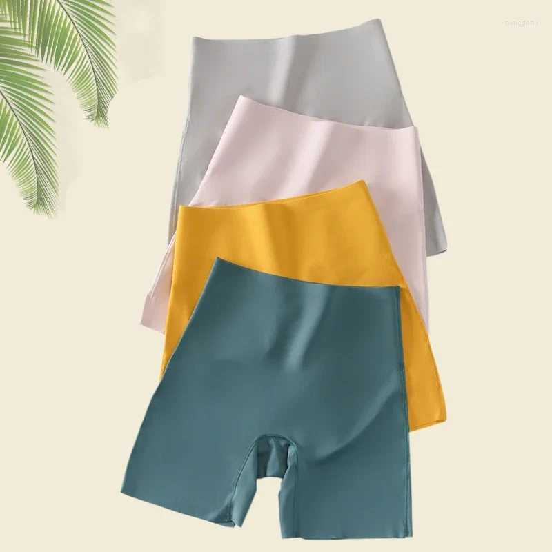 Kvinnors trosor sömlösa shorts säkerhet byxor hög midja is silkesboxare anti friktion kjol stor storlek m-xxl