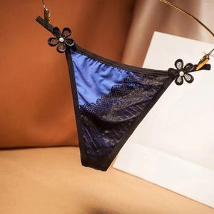 Culotte femme sexy pour femmes sexy lingerie bosse couleur dentelle string mince ceinture soyeuse traceless femme vêtements