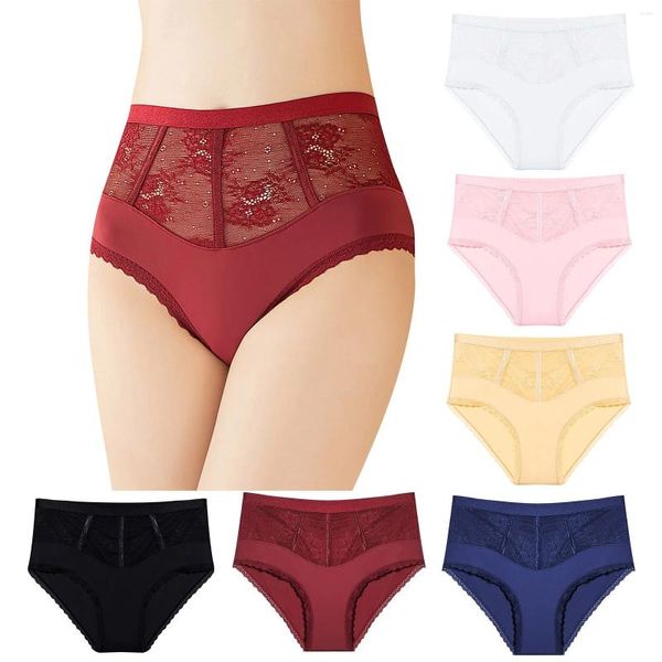 Culottes pour femmes les plus sexy pour femmes Lingerie sexy dentelle taille basse sans couture creux pur coton slips femme vêtements Lenceria