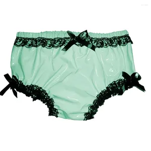 Panties pour femmes sexy brillant en cuir en cuir pvc