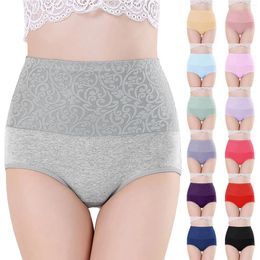 Culotte de femmes sexy haute taille mince creux de lingerie en dentelle pour dames coton entre sous-vêtements de grande taille majtki damskie