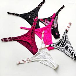 Dames slipje Sexy Ice Silk Thong Luxe ondergoed Fitness laagbouw satijnen naadloze damesstrings