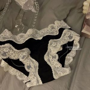 Culotte de femmes en dentelle sexy en coton massif massif horips respirant filles caissin transparents sous-vêtements femmes lingerie lolita