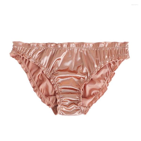 Bragas sexis de satén superelástico para mujer, Tanga de cintura baja sólida, bragas en Tanga, ropa interior transpirable y cómoda, calzoncillos A50