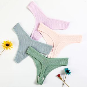 Culotte de femmes sexy thongs file coton femmes sous-vêtements couleur un pantalon t pantalon basse taille intime lingerie de faible hauteur