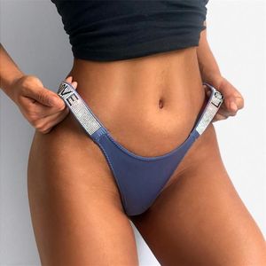 Bragas de mujer Sexy Mujeres Crystal Rhinestone Ropa interior Fitness Gimnasio G-String Thong Low Rise Moda Tanga para mujer Temptati240Q