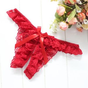 Vrouwen Slipje Sexy Vrouwen Lace G String Thongs Lage Taille Dames Crotchless Ondergoed Zwart Rood Wit Roze Erotische Panty269x