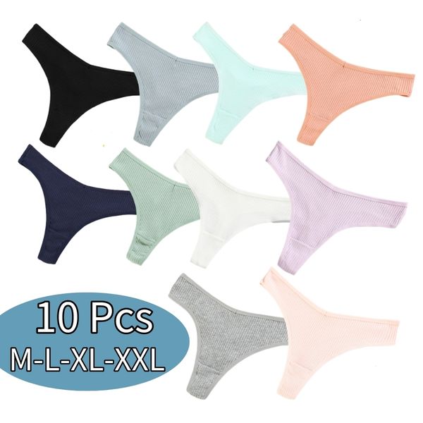 Bragas de mujer Bragas de mujer sexy 10 Tangas de algodón de color 510 UNIDS Lotes Ropa interior femenina de tiro bajo Tanga Tanga Bikini de mujer Lenceria Femenina 230518