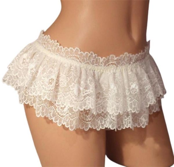 Culotte de femmes sissy masque à volants en dentelle en dentelle en couches jupes à jupes masculines costumes de pansement sexy sous-vêtements 3961958