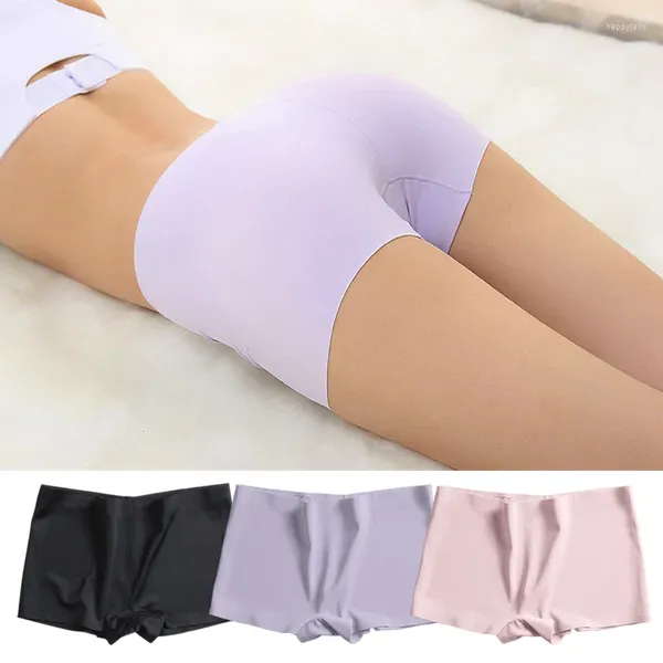 Bragas de mujer Braga pantalón de protección de verano, ropa interior de seda de hielo, falda corta sin costuras, pantalones antideslumbrantes para mujer, Boxer