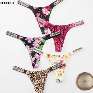 Culotte Femme Techome Diamond G-String Femmes européennes et américaines Satin Thongs T Pantalons Sexy Slip imprimé Bikini sans couture