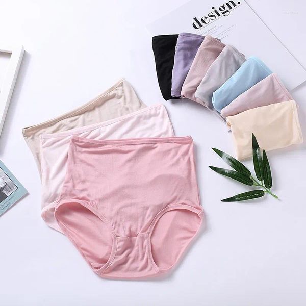 Culotte fine en soie tricotée pour femme, slip japonais fin mûrier, grande taille, couleur unie, respirant, taille haute, confortable