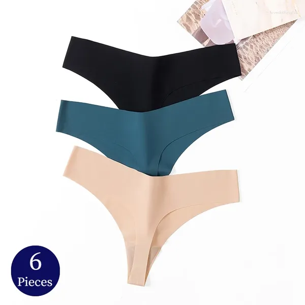 Bragas de mujer TrowBridge 6 unids/set ropa interior Simple sin costuras mujer tangas transpirables lencería Sexy cómodos deportes G-Strings