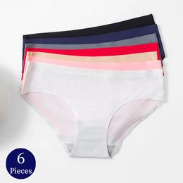 Damesslipje TrowBridge 6PCSSet Eenvoudig Naadloos Ondergoed Vrouw Zijde Satijn Slips Ademend Lingerie Gezellig Sportonderbroek 231023