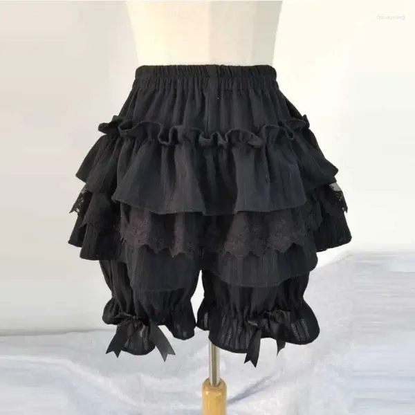 Bragas femeninas victorianas góticas dulces lolita pantalones cortos de seguridad para mujeres algodón de algodón