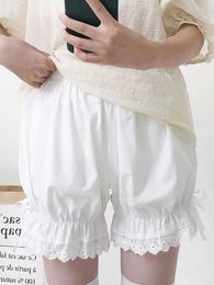 Dames slipje Witte Ruffle Knickers Dames Kawaii Pompoen Schattig Kant Strik Lolita Veiligheidsshorts Broek Vintage Victoriaanse bloeiers