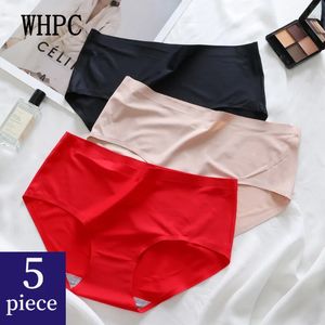 Women's Panties WHPC 5 Pc Plus Size S4XL Women Underwear Ice Silk Woman Pantys Seamless Female Lingerie Intimate Silp Femme Pack 231027