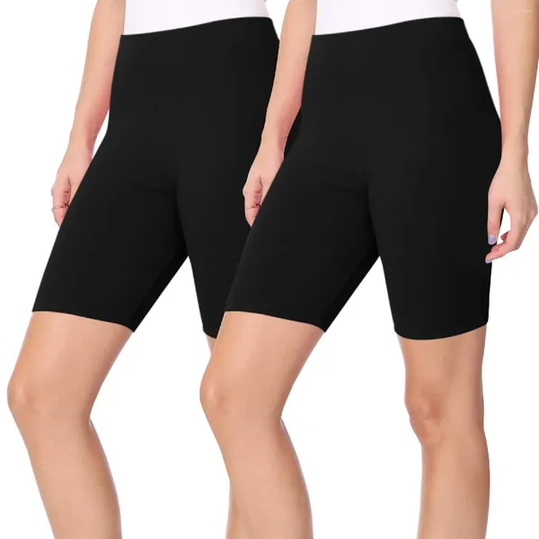 Bragas para mujer Mujeres Pantalones cortos elásticos Casual Cintura alta Apretado Fitness Slim Skinny Bottoms Moda Biker para mujer Blanco Negro