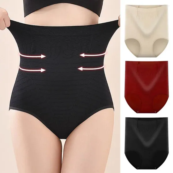 Bragas de mujer Mujeres Cintura alta Control de barriga Levantado a tope Gran elasticidad Suave Antiséptico Soporte de vientre a rayas Transpirable Lady Sport