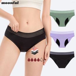 Culottes pour femmes Femmes Menstruelles Brief Coton Lavable Absorbant Calzon Règles Sous-vêtements menstruels anti-fuite Fille à flux lourd