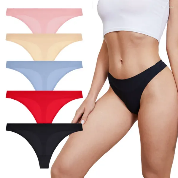 Bragas de mujer Mujeres Volantes Ropa interior Invisible Sin costura T G-String Mujer Sexy Tangas Íntimos Lencería Damas Calzoncillos 1pcs ABC12