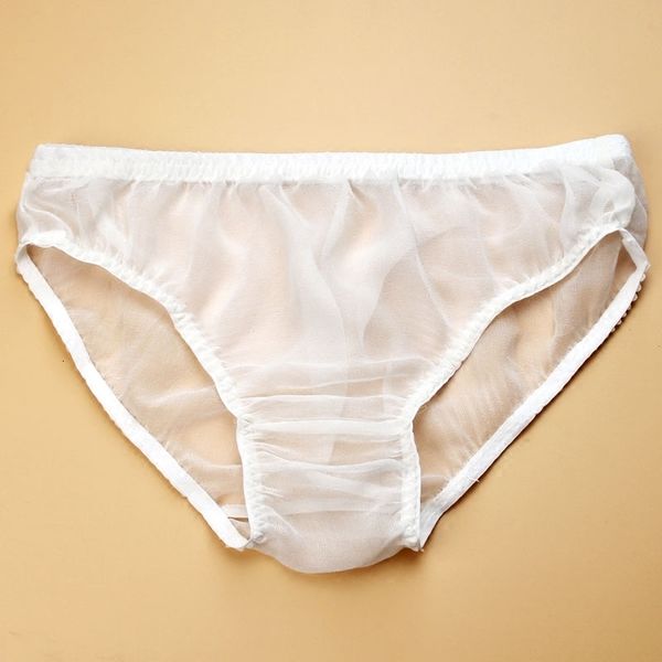 Bragas de mujer Ropa interior básica de seda 100% para mujer Ropa interior de bikini hipster Ropa interior suave L XL XXL Ropa interior transparente sexy Pantalones de tanga de mujer de punto 230410