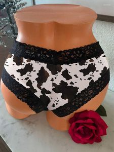 Bragas de mujer Sexy vaca encaje empalme cintura baja ropa interior Tanga mujer G String lencería transpirable tentación bordado Intimat