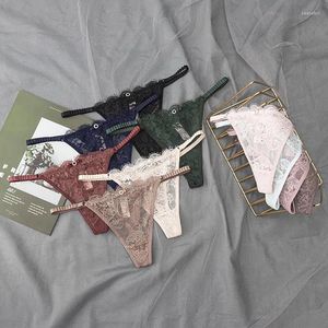Culotte femme Femmes Sexy Dentelle String Transparent Sous-Vêtements Creux String Sexe Taille Basse Sans Couture Slip Lingerie 2024