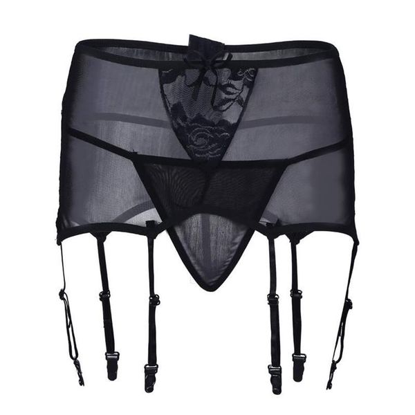 Culotte Femme Femmes Sexy Lingerie Slips Taille Haute Dentelle Jarretière Panty Chaussette Porte-Ceinture Attache Jarretelle Avec G-String249w