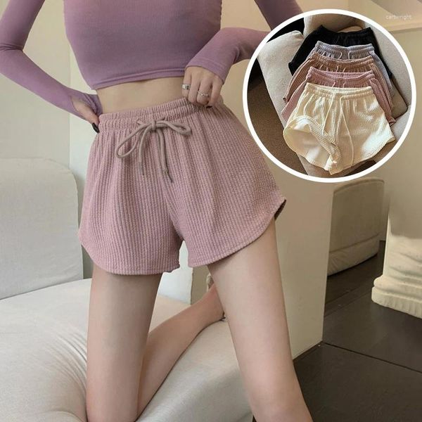 Culotte de femmes shorts féminins shorts d'été élastique élastique up up cordon de la jambe large sueur courte fitness qui se déroule lâche pantalon sportif décontracté