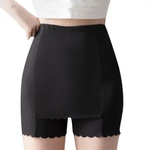 Culottes pour femmes Femmes ShortsIce Soie Bottoming Shorts Léger Été Trois Quarts Pantalon Lâche Doux Élastique Solide Sécurité Court