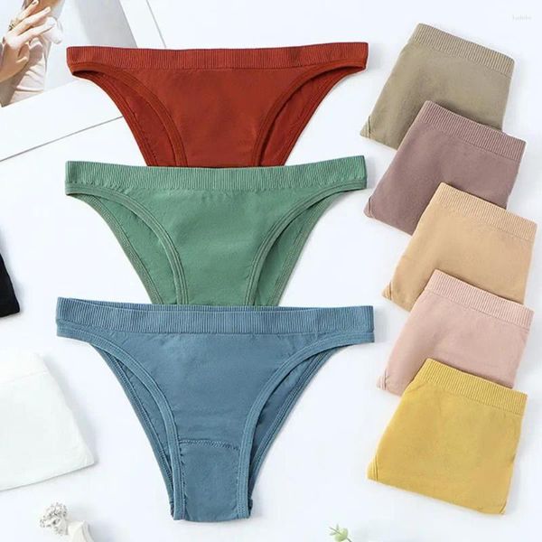 Culottes Femmes Femmes Strings Taille Basse Sans Couture Couleur Solide Respirant Coton Slips Lady Sexy Sous-Vêtements Lingerie G-Strings Sous-Vêtements