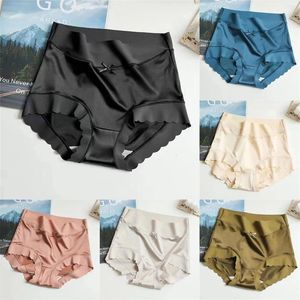 Bragas de mujer para mujer Premium satén hielo seda cintura alta abierta BuPanties conjunto de ropa interior 100 algodón mujeres sexy